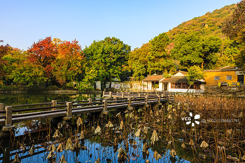 江苏苏州天平山风景名胜区秋景图片素材