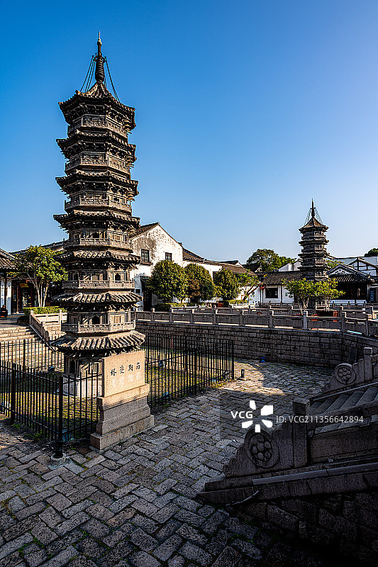 上海嘉定南翔老街南翔双塔南翔砖塔图片素材