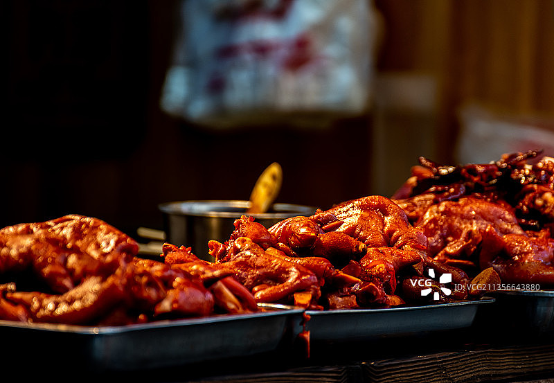 卤香猪蹄烤猪蹄美食小吃图片素材