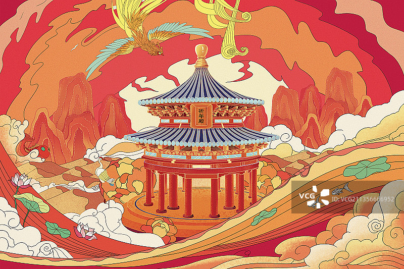 国潮新中式插画图片素材