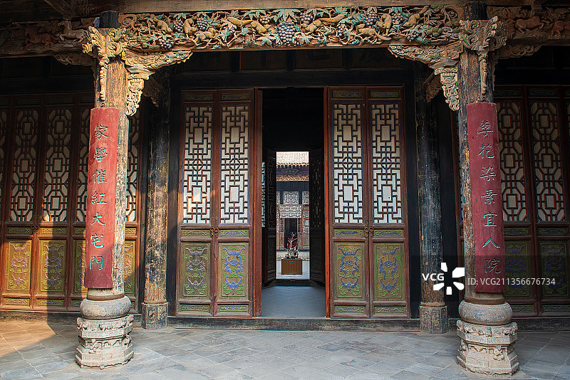 万荣县李家大院建筑风光图片素材