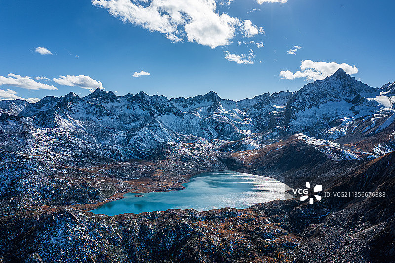 航拍川西党岭葫芦海风光图片素材