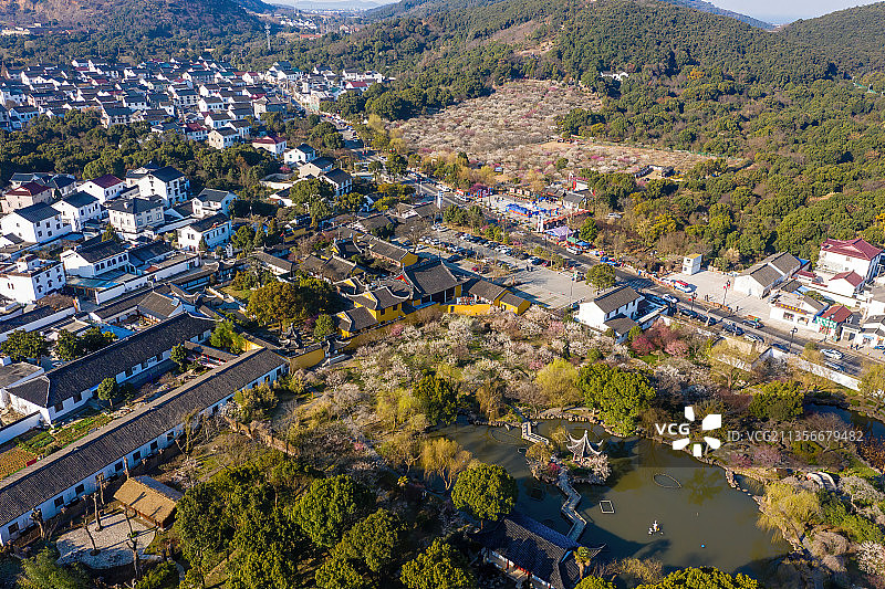 江苏苏州光福司徒庙航拍图片素材