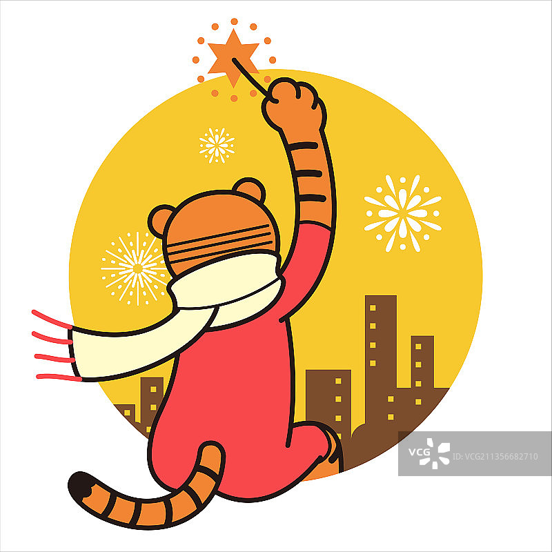 常二虎过大年-一个人的烟花图片素材