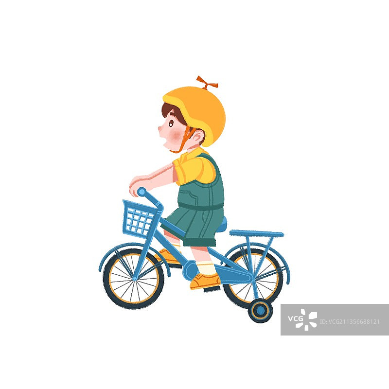 插画,人物,单车,儿童,元素,童年,业余爱好,小的,户外,图片素材