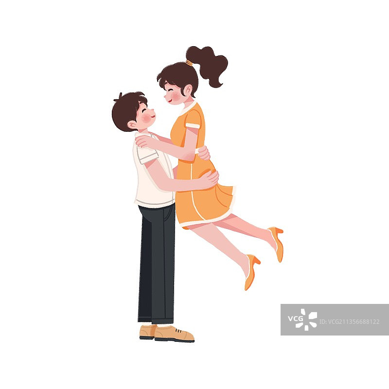 插画,情人节,情侣,520,七夕节,拥抱,抱起,男女,开心,图片素材