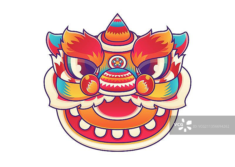 中国舞狮醒狮矢量插画图片素材