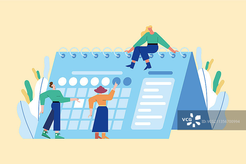 日历中的人物计划图片素材