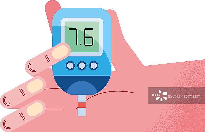 拿着血糖仪的手图片素材