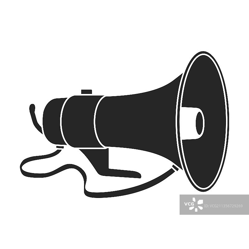 黑色扬声器图标，隔离图片素材