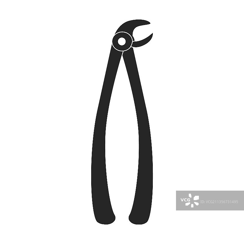 黑色icon孤立的镊子图片素材