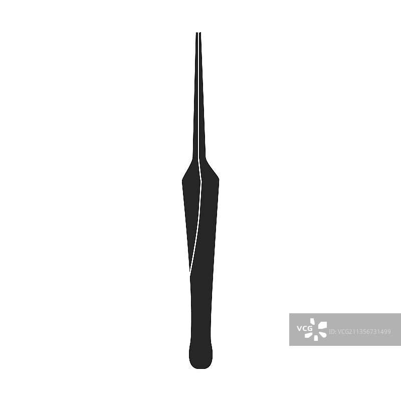 黑色icon孤立的镊子图片素材