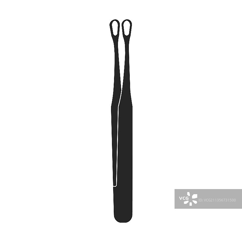 黑色icon孤立的镊子图片素材