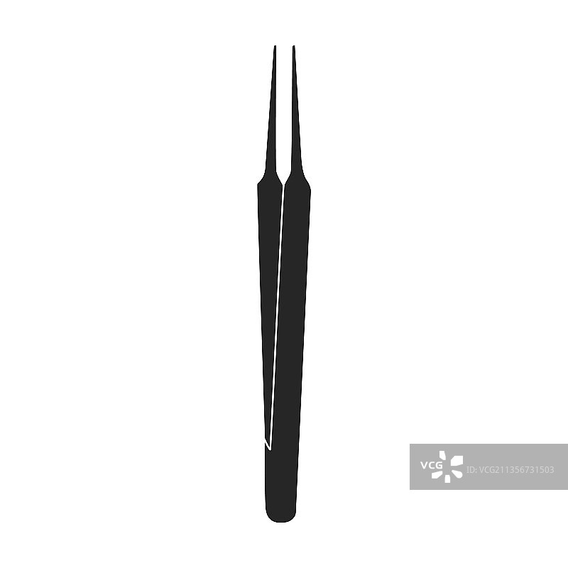 黑色icon孤立的镊子图片素材