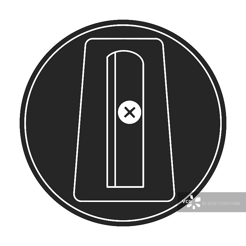 隔离的黑色卷笔刀图标图片素材