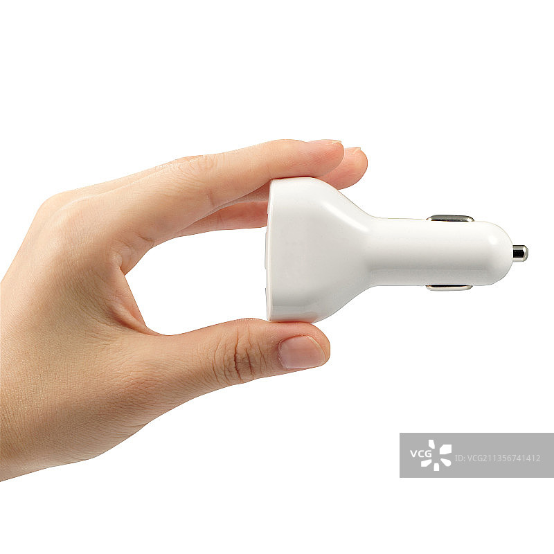 手拿车载充电器图片素材