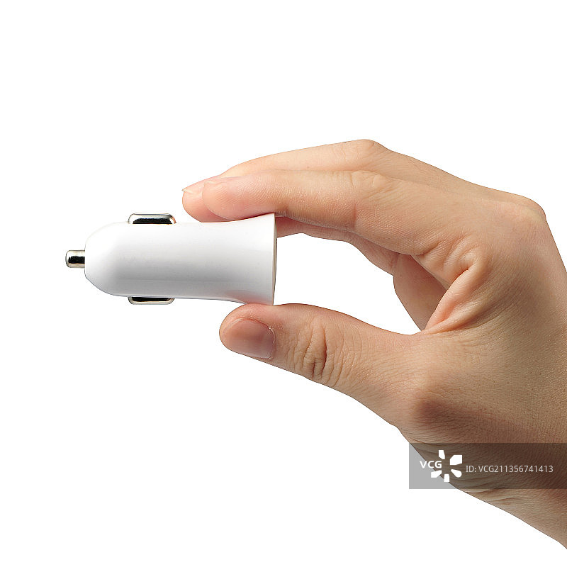 手拿车载充电器图片素材