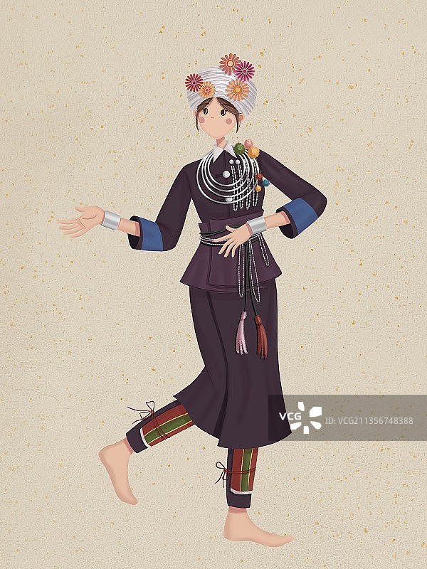 阿昌族少女图片素材