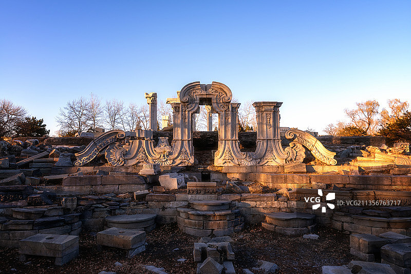 圆明园遗址图片素材
