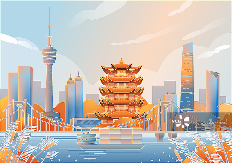 武汉地标建筑及城市风光图片素材