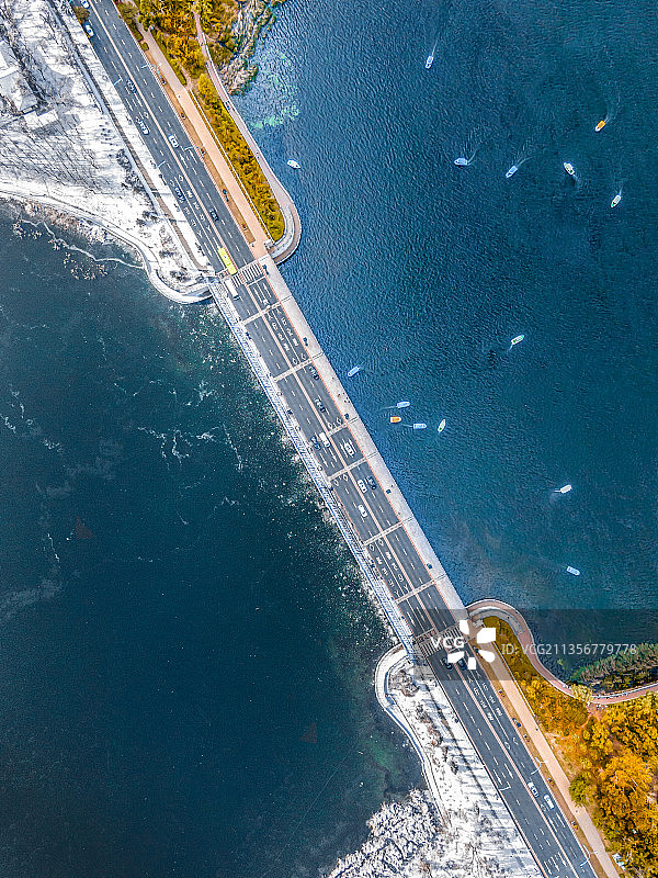 当初秋遇见初冬（长春南湖大桥）图片素材