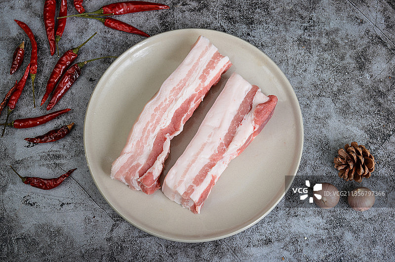 三线五花肉图片素材