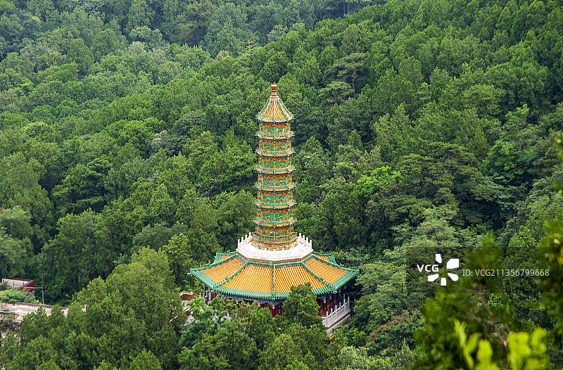 琉璃塔   香山公园   古建筑   八角形塔   风景图片素材