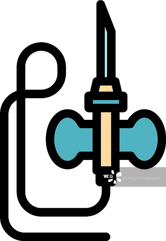 导管彩色轮廓图标图片素材