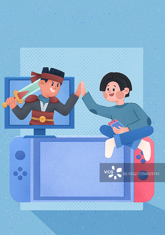 男孩盘腿坐着打游戏图片素材