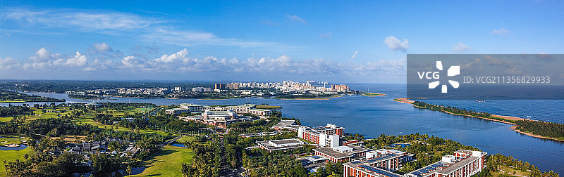 海南博鳌亚洲论坛航拍全景图片素材