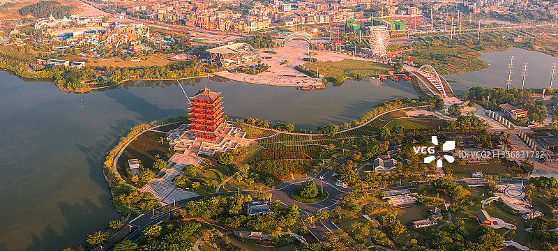 航拍广西玉林园博园图片素材