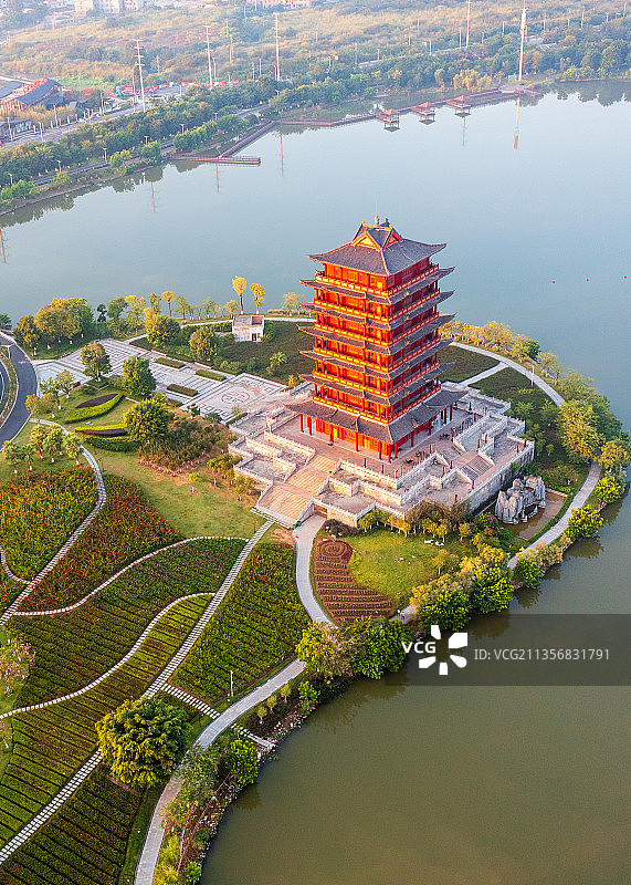 航拍广西玉林园博园图片素材