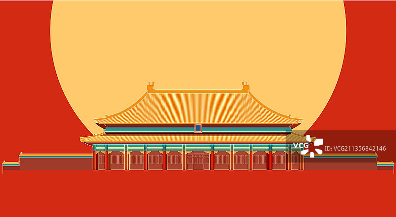 故宫建筑插画图片素材