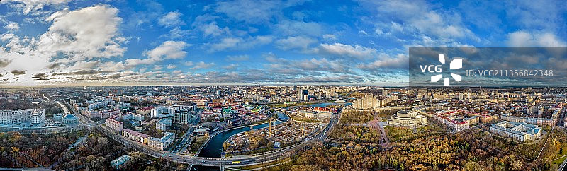 航拍白俄罗斯明斯克全景图片素材