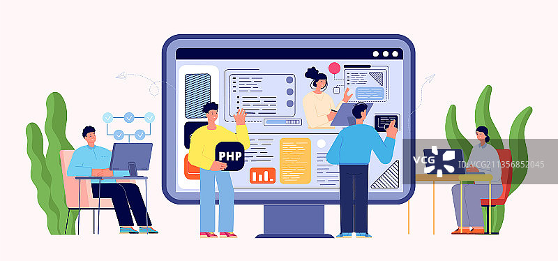 网站开发者和用户程序员创建站点图片素材