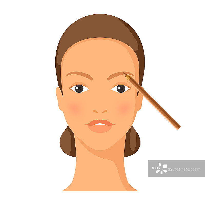 面部眉毛绘画过程图片素材