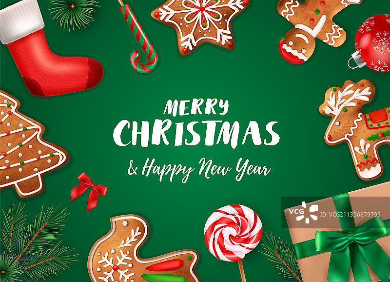 逼真的圣诞节框架图片素材