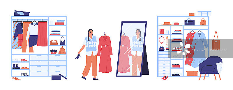 潮流衣柜套装图片素材