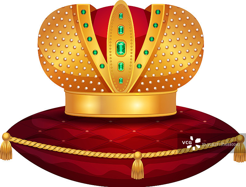 沙皇皇冠枕头组合图片素材