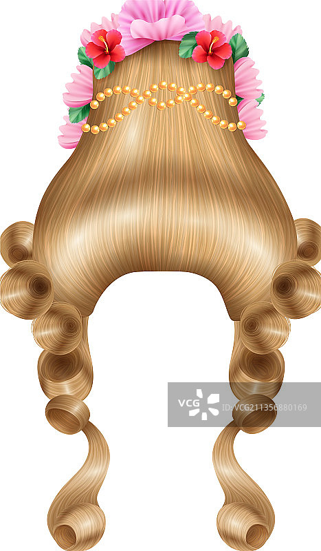 洛可可发型的女人图片素材