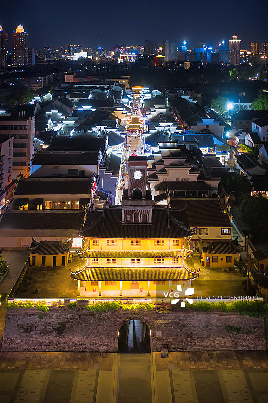 浙江省宁波市海曙区国家文物重点保护古建筑鼓楼海曙楼望海军门图片素材