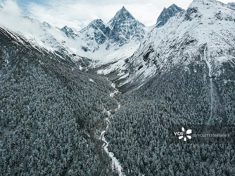 毕棚沟雪景图片素材
