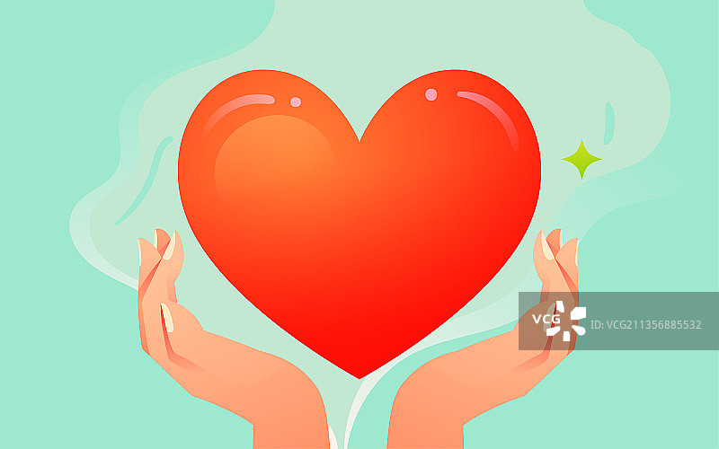 感恩节爱心插画节日温暖幸福心形活动海报图片素材