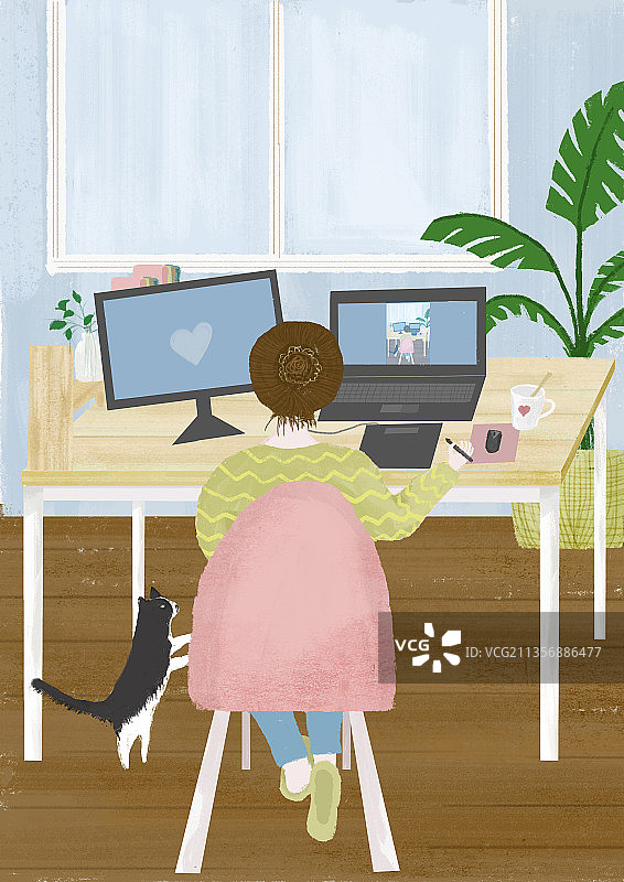 一个人的画画日常图片素材