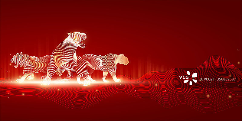 虎年 老虎 2022 插画图片素材