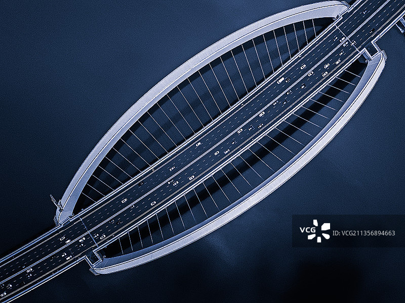 南宁大桥高角度俯视图图片素材