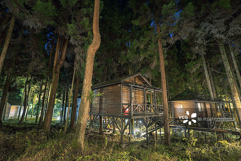 湖北咸丰：恩施坪坝营国家森林公园树上宾馆图片素材