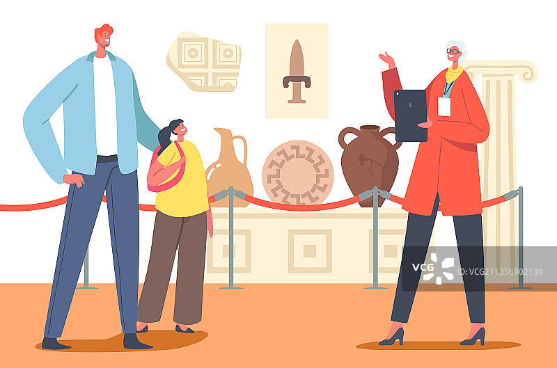 游客父女参观古迹图片素材