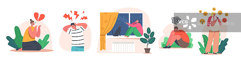 儿童抑郁症：沮丧和焦虑图片素材