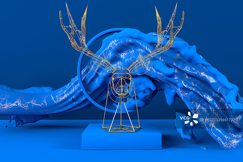 3D工艺品鹿图片素材